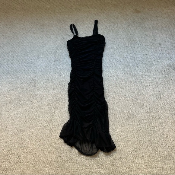 Free Press Women’s Black Ruched Bodycon Dress Mini Size XXS - Picture 1 of 8